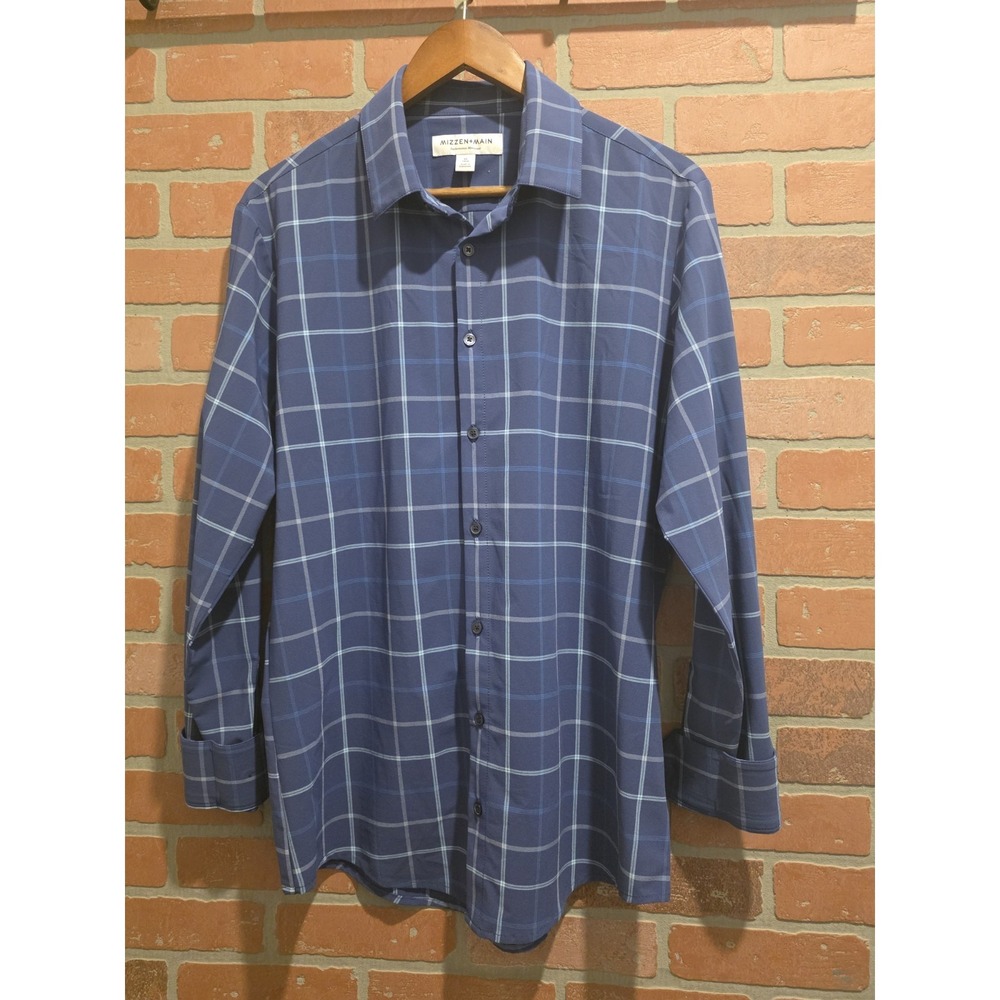 Mizzen Main mens shirt‎ Meadium Trim Blue           Bin 32